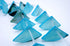 Unusual Turquoise Blue Fan-Shape Shell Beads - Dramatic!