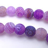 Lovely Violet Frosted Fire Agate Beads - 6mm or 10mm