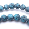 Glamorous 6mm Matte Turquoise Blue Feldspar Jasper Beads