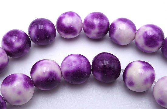 Rich Purple and White Rainflower Viewing Stone - 6mm or 8mm