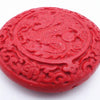 Large Cinnabar Carved Dragon Lacquerware Beads
