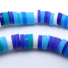 Lovely 4mm Mixed Blue and White Colour Fimo Heishi Beads