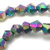 Faceted Electroplated 4mm Bicone Rainbow AB Glass Beads