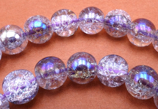 Magnificent 8mm Orchid & Tints-of-Blue Crackle Crystal