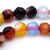 Faceted Mixed Colour Carnelian Agate Beads