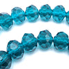 Faceted Tiffany Blue  6mm Rondelle Glass Beads