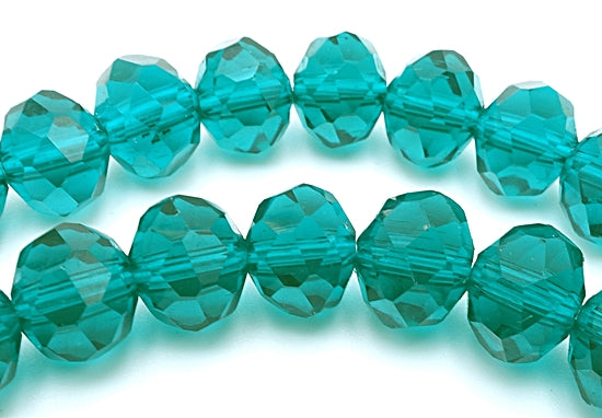 Faceted Tael Blue 8mm Rondelle Glass Beads
