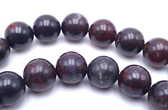 Natural Brown and Red Dragon's Blood Stone 8mm Beads