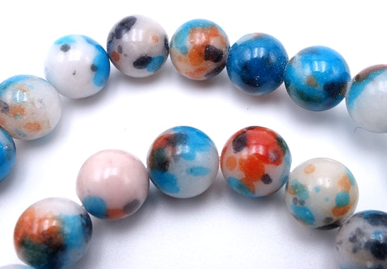 Beautiful 8mm Multi Colour Mashan Jade Beads