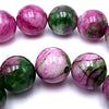 Lovely 8mm  White, Pink & Green Malay Jade Beads