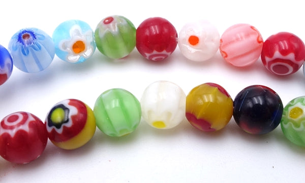 Beautiful Mixed Colour Lampwork Beads- 6mm or 4mm