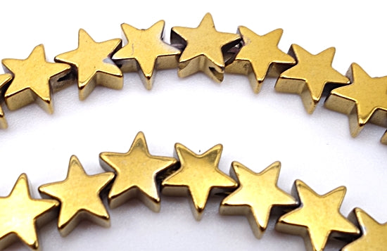 88 Beautiful Gold Hematite Star Beads