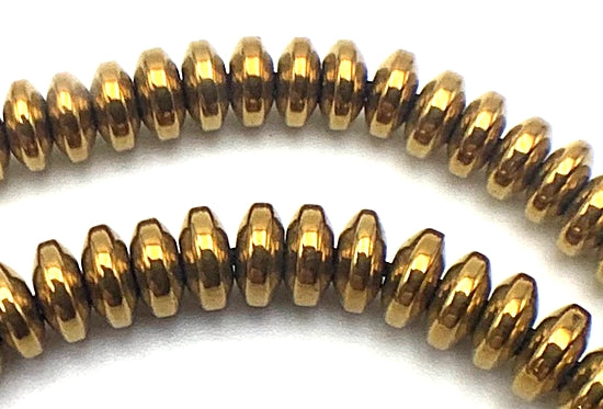 Beautiful Gold Hematite Rondelle Beads