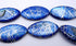 Long Flat Oval Cobalt Blue Drawbench Shell Beads