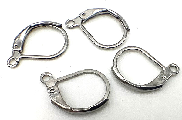 10  Stainless Steel Earring Hoops -15 x 10 x 2mm, Hole: 1.5mm