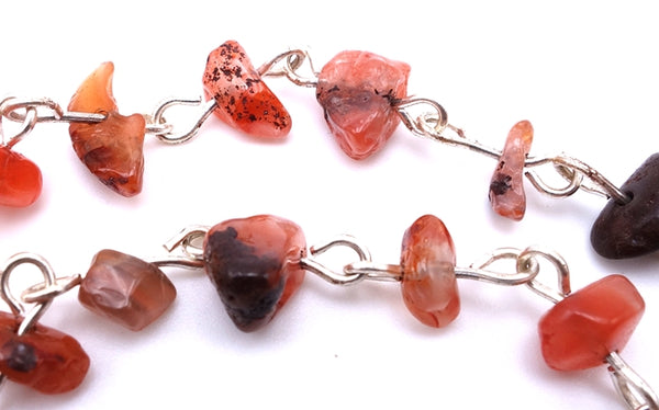 Handmade Natural Red Agate Chip Beads Chain