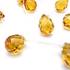 12 Golden Yellow Faceted Teardrop Glass Beads