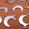 10 Lucky Shiny Stainless Steel Half-Moon Pendant Charms