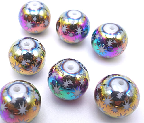 15 Striking Electroplated Star Glass Beads