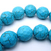 Large Faceted Robins Egg Blue Turquoise Beads - 14mm