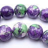 Deep-Purple & Green 8mm Rainflower Stone Beads