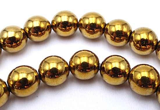 Slick Shiny Gold Hematite Beads 4mm or 6mm