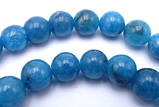 Luscious Cerulean-Blue Malaysia Jade 8mm Beads