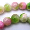 Rosey-Pink & Green Malay Jade - 6mm or 8mm