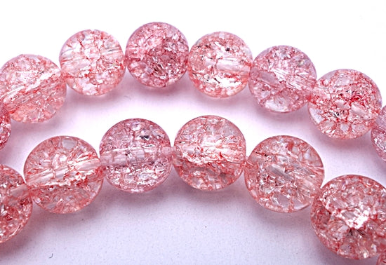 Dazzling Blush Pink Crackle Quartz 8mm Beads