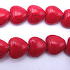 Cupid Red Howlite Heart Beads - 12mm x 12mm