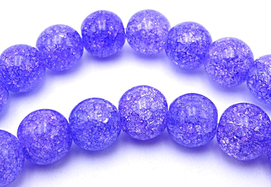 Dramatic Violet 8mm Crackle Crystal Beads