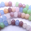 185 Faceted Glass 3mm Pastel White, Blue, Green & Brown Rondelle Beads