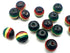 50 Jamaican Reggae Reggae Striped 6mm Beads