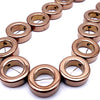 Sleek Copper Plated Non-Magnetic Hematite Donut Ring Beads - 12mm x 4mm