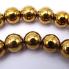 Gold-Plated Non Magnetic Hematite Round 8mm Beads