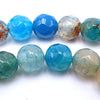 Beautiful 6mm Faceted Agate Medium Turquoise Beads